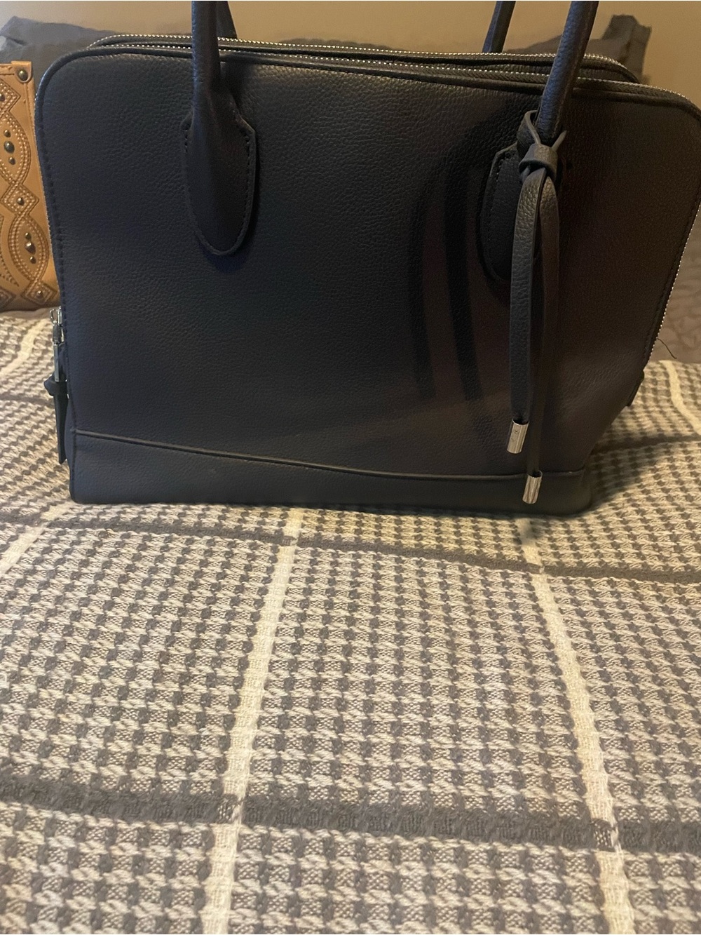 Black Leather Tote Bag